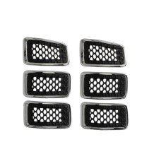 Grila radiator Jeep Cherokee, 09.2018-, montare fata, cu rama crom; negru mat, RapidAuto