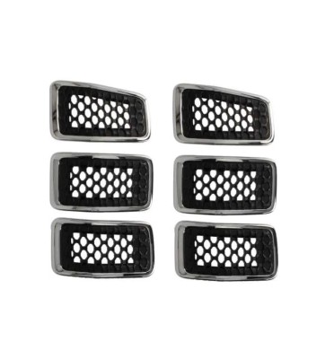 Grila radiator Jeep Cherokee, 09.2018-, montare fata, cu rama crom; negru mat, RapidAuto foto