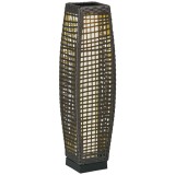Lampa Outsunny de Gradina Solara cu Panou Superior de Reincarcare, din Otel si Ratan, 21x21x78 cm, Negru si Maro | Aosom Romania