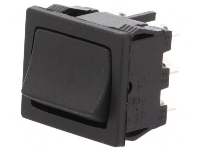 Comutator Basculant DPDT Negru 10A ON-ON foto