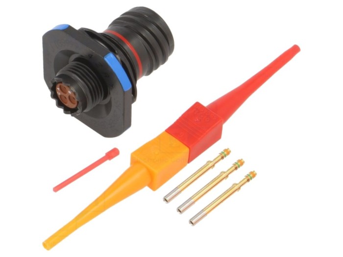 Conector mamă drept, 3 pini, 7,5A