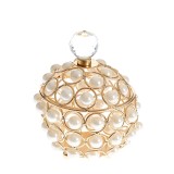 Cutie decorativa rotunda cu perle si capac cu cristal transparent