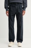 G-Star pantaloni de bumbac bărbați, bleumarin, drepți D26126.D752