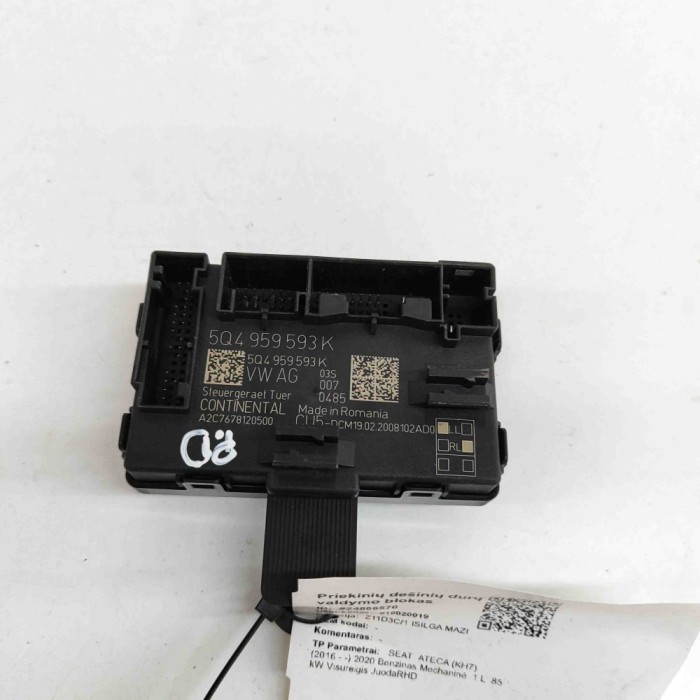 Modul de control ușă dreapta față SEAT ATECA KH7 2020 OEM: 5Q4959593K,A2C7678120500 24866570