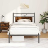 Cumpara ieftin Cadru pat fără saltea, stejar fumuriu 100x190 cm lemn prelucrat