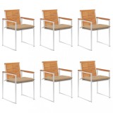 vidaXL Scaune de grădină cu perne, 6 buc., lemn masiv de acacia 3078515