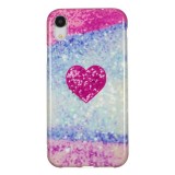 Husa TPU OEM Glitter Red Heart pentru Apple iPhone XR, Multicolor