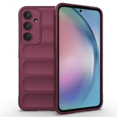 Husa pentru samsung galaxy a55 5g, antisoc, margini cu striatii, design minimalist, bordeaux foto