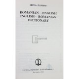Irina Panovf - New pocket romanian dictionary, romanian-english, english-romanian (Editia: 1985)