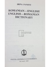 Irina Panovf - New pocket romanian dictionary, romanian-english, english-romanian (Editia: 1985) foto