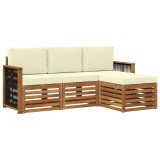 vidaXL Set de canapele de exterior cu pernă 4 pcs Natural și Crem 3384201