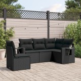 Cumpara ieftin Gossi set mobilier de gradina cu perne, 5 piese, negru, poliratan