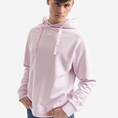 A.P.C. hanorac de bumbac Hoodie Larry bărbați, culoarea roz, cu glugă, uni COEIP.H27622-ROSEPALE