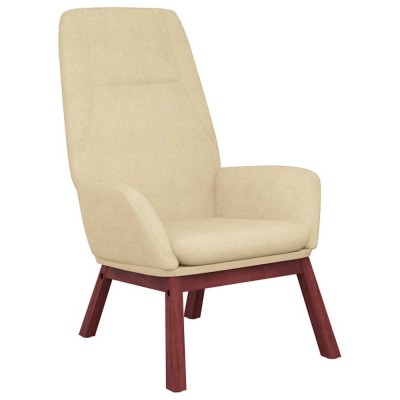 Scaun de relaxare, crem, material textil foto