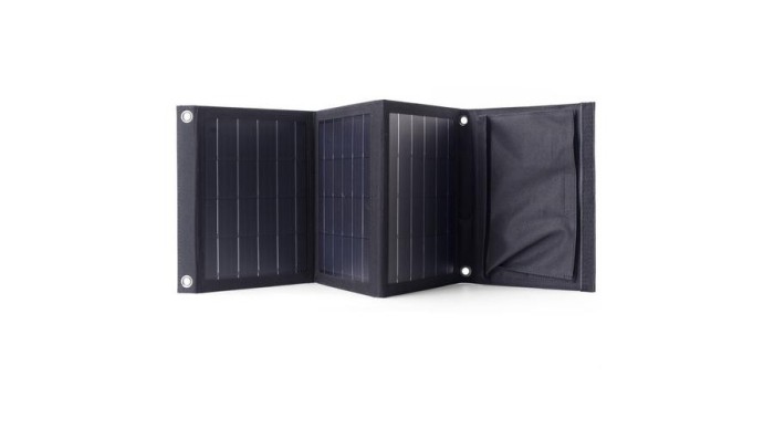 Choetech &icirc;ncărcător solar de călătorie pliabil 22W panou solar 2x USB 5V / 2.4A / 2.1A panou solar (82 x 24 cm), negru (SC005)