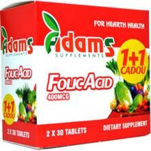 Acid Folic 400mcg Adams Vision 30cpr 1+1gratis Cod: adam00621 foto