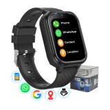 Cumpara ieftin Ceas Smartwatch copii 4G, WhatsApp, Slot Cartela SIM, GPS, Wi-Fi, Camera, Mod Spion, Buton SOS, Apel Video, Mesaj Vocal, GeoFence, GITECH&reg; G39, Negru