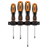 Set surubelnite 4 piese NEO TOOLS cu maner ergonomic si suport