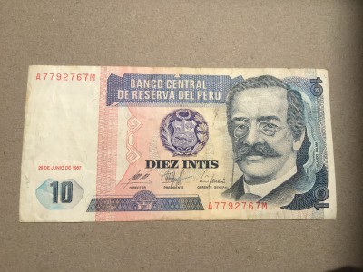 Peru 10 Intis 1987 foto