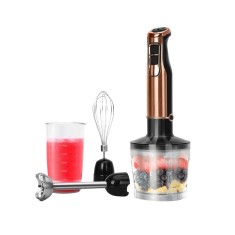 Set Blender de mana 4 in 1 Mix Master 30XQB, Lama din Otel inoxidabil, 1000W, 6 Viteze, 15000 Rpm/min, Rose Gold