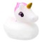 Figurină Unicorn, Plastic, Alb, Detalii Roz și Aurii, 6cm