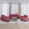 VidaXL Set canapea cu perne, 4 piese, roșu vin, material textil