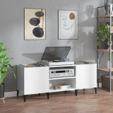 VidaXL Dulapuri pentru discuri alb lucios 121x38x48 cm, lemn prelucrat