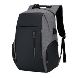 Rucsac pentru barbati Matteo GT1477, multifunctional, laptop, cu port USB, gri, Oem