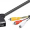 Cablu SCART la 3x RCA 2m cu comutator Goobay