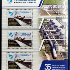 ROMANIA 2009 - 135 ani TRANSGAZ Bloc 3 timbre MNH - LP 1848 a - sub nominal