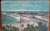 Carte postala, Constanta, vederea portului si a digului, 1929