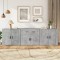 vidaXL Servante, 3 piese, gri beton, lemn prelucrat 3185419