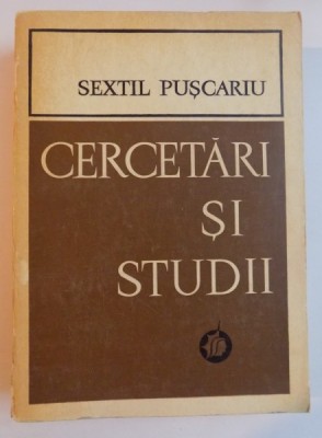 CERCETARI SI STUDII de SEXTIL PUSCARIU , 1974 foto