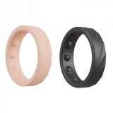 Set 2 inele pentru penis YOU2TOYS 4 In 1 Cock Rings, din silicon flexibil, cu 4 moduri de purtare, culoarea pielii și negru