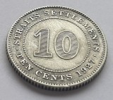 423. Moneda Straits Settlements 10 cents 1927