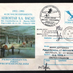 ROMANIA 1993 - AVIATIE. PRIM ZBOR AVION IAK-52. PLIC OCAZIONAL, F118