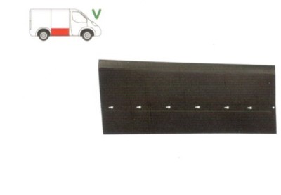 Panou reparatie usa Mercedes VITO / Clasa V (W638), 02.1996-01.2003, partea dreapta, usa culisanta; inaltimea 518 mm, cu gauri pentru bandou, metal, foto