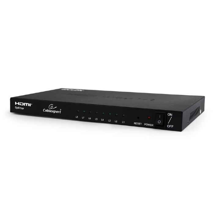 SPLITTER video GEMBIRD, split HDMI la 8 monitoare, conector 1: HDMI (M); conector 2: HDMI (M) x 8, &quot;DSP-8PH4-03&quot; (timbru verde 2 lei)