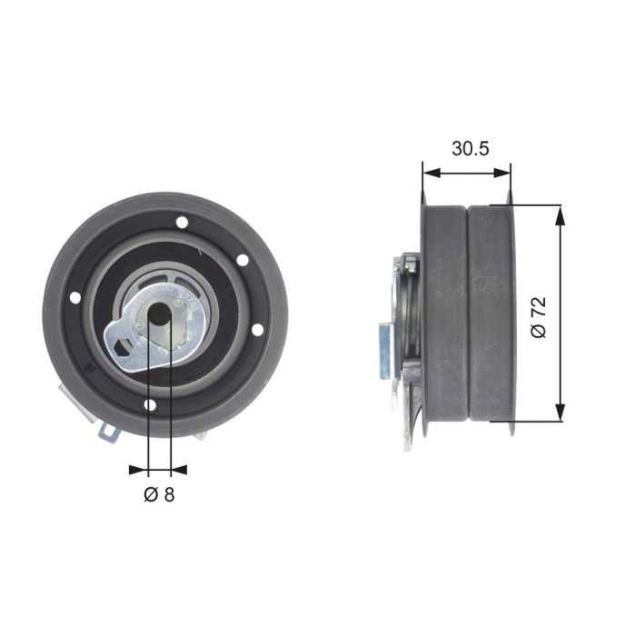 GATES T43010 PowerGrip&reg; rola intinzator,curea distributie