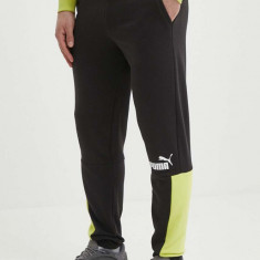 Puma pantaloni de trening bărbați, culoarea negru, cu imprimeu 848007