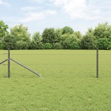 Gard Hexagonal vidaXL Gri 0.4x100 m Oțel, St&acirc;lpi Gard vidaXL cu V&acirc;rf 13 buc &Oslash;32 mm 60 cm Oțel Galvanizat