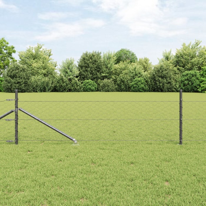 Gard Hexagonal vidaXL Gri 0,4x10 m Oțel