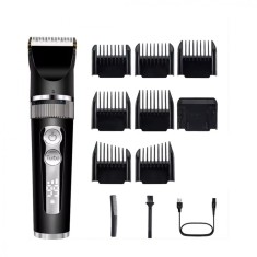 Masina de Tuns si Aparat de Ras si Barbierit Parul si Barba, Profesionala, Electric, Lame din Ceramica, Afisaj LED, 3 Viteze, Turbo, 5 Nivele de Regla