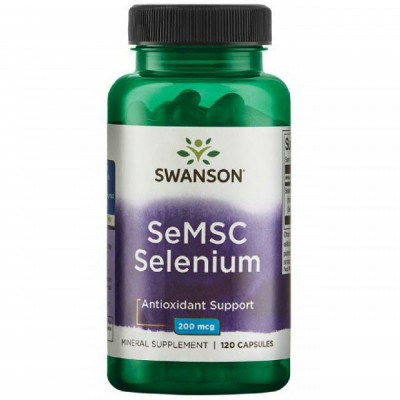 SeMSC Selenium Seleniu Organic 200 miligrame 120 capsule Swanson foto
