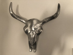 Trofeu,craniu de bivol texan,metalic foto