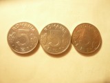 3 Monede 5 lei 1992 ,1993 si 1995 cal AUNC
