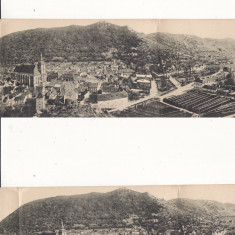 Brasov, Kronstadt - Vedere generala-compusa din 3 parti- triptic, clasica, rara