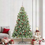 vidaXL Brad de Crăciun artificial Verde 240 cm PVC și Metal 3395154