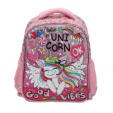 Ghiozdan cu un compartiment, Sun Design, model Unicorn Good Vibes