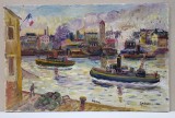 Nicolcea Spineni - Sena, Ulei/Carton, 26x40cm, Album Pictura, Semnat